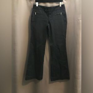 Calvin Klein black flare pants zipper detail size 6